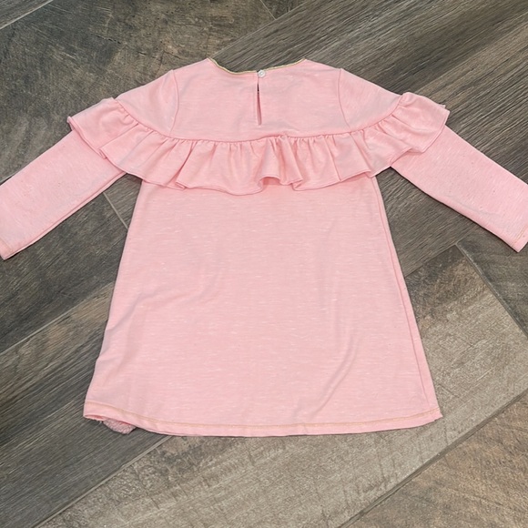 Little Girl's Mud Pie Pink Sequined Santa Dress - Picture 4 of 4